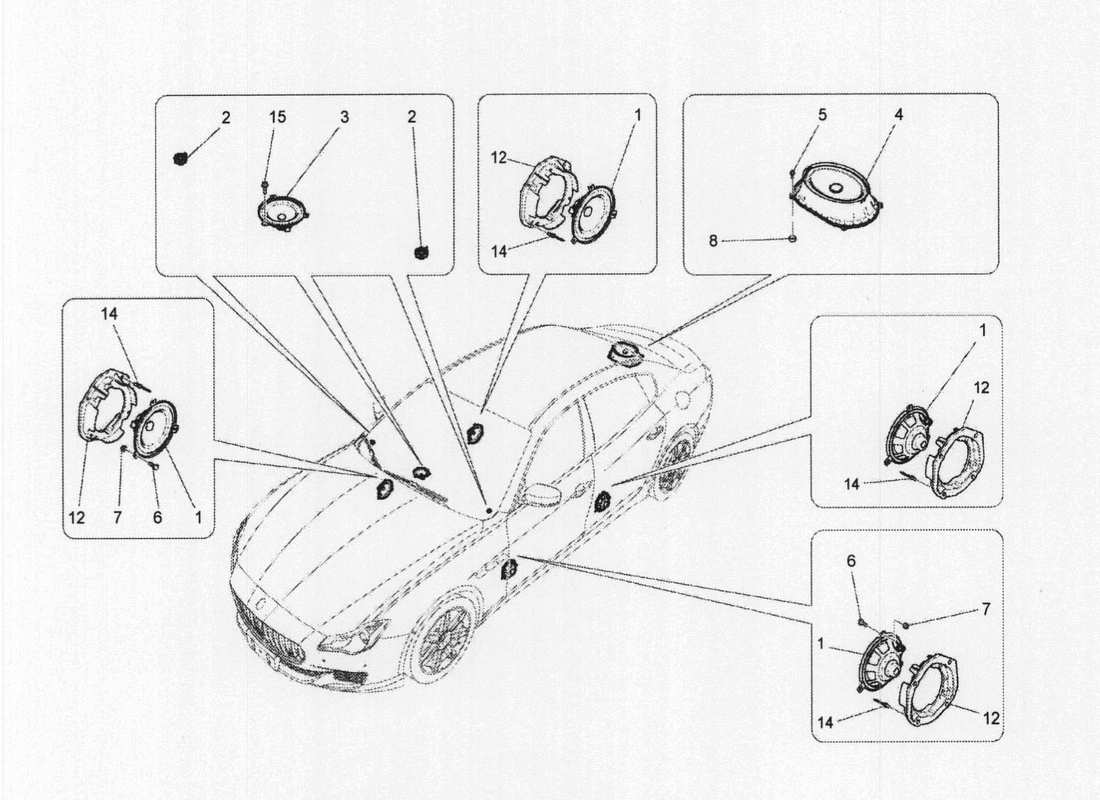 maserati qtp. v6 3.0 bt 410bhp 2wd 2017 sound diffusion system part diagram