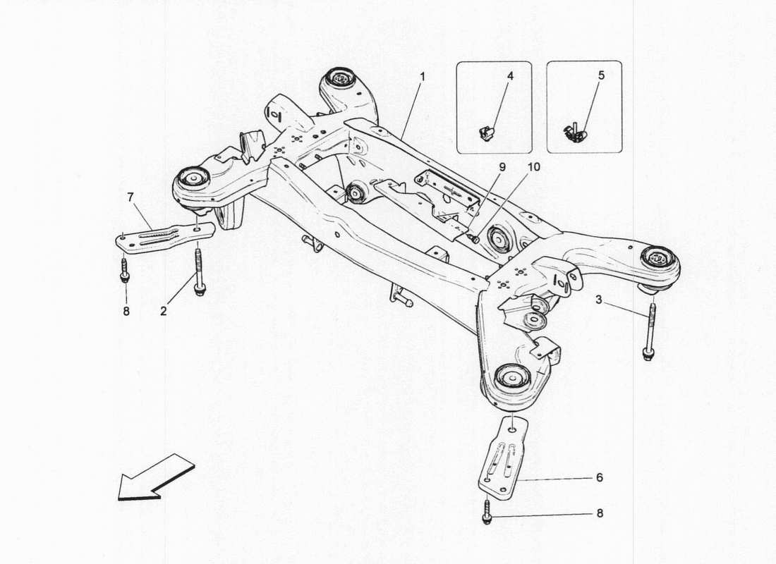 maserati qtp. v6 3.0 bt 410bhp 2wd 2017 rear chassis part diagram