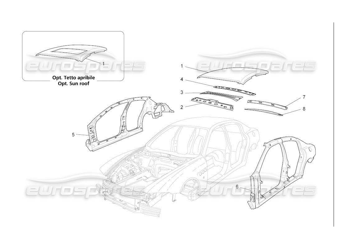 maserati qtp. (2007) 4.2 auto bodywork and central outer trim panels part diagram