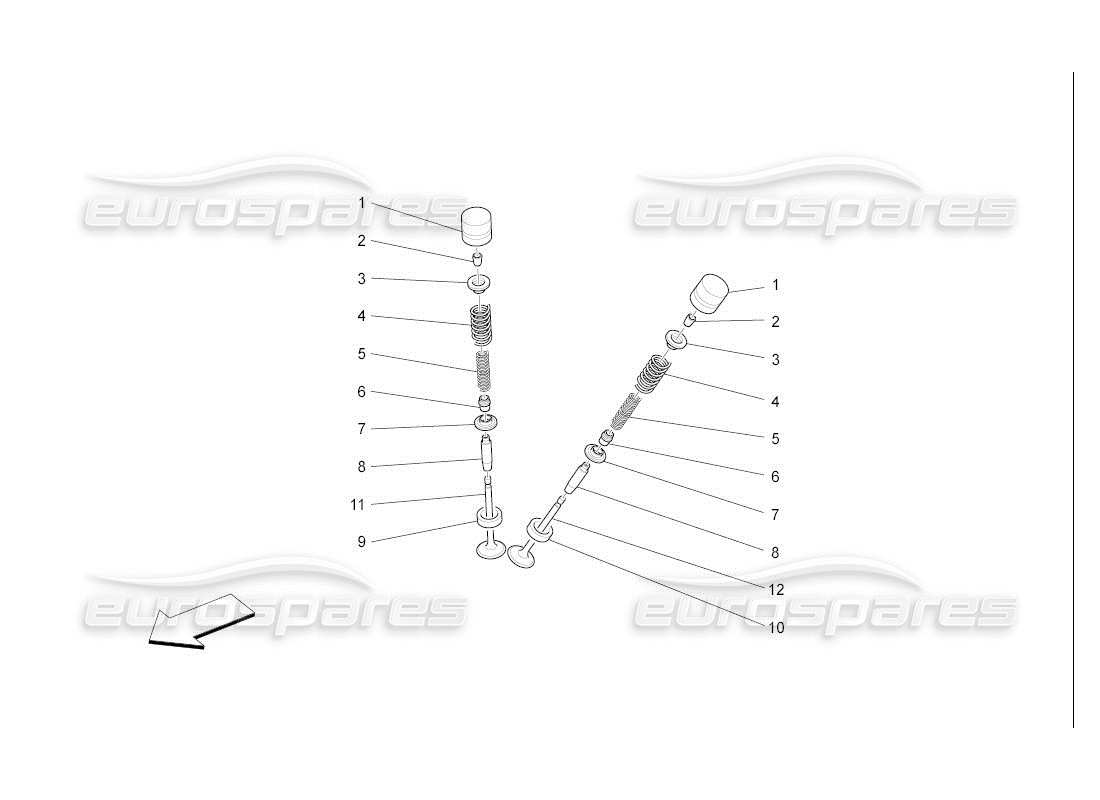 maserati qtp. (2007) 4.2 auto valves part diagram