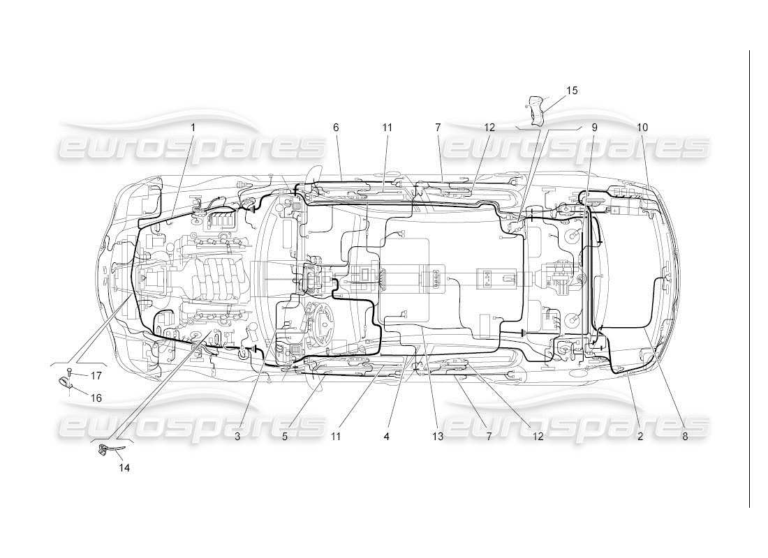 maserati qtp. (2007) 4.2 auto main wiring part diagram