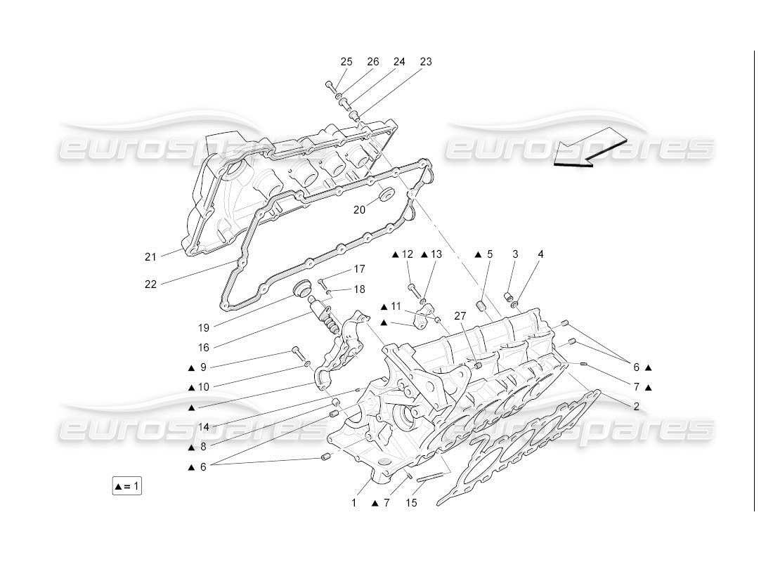 maserati qtp. (2007) 4.2 auto rh cylinder head part diagram