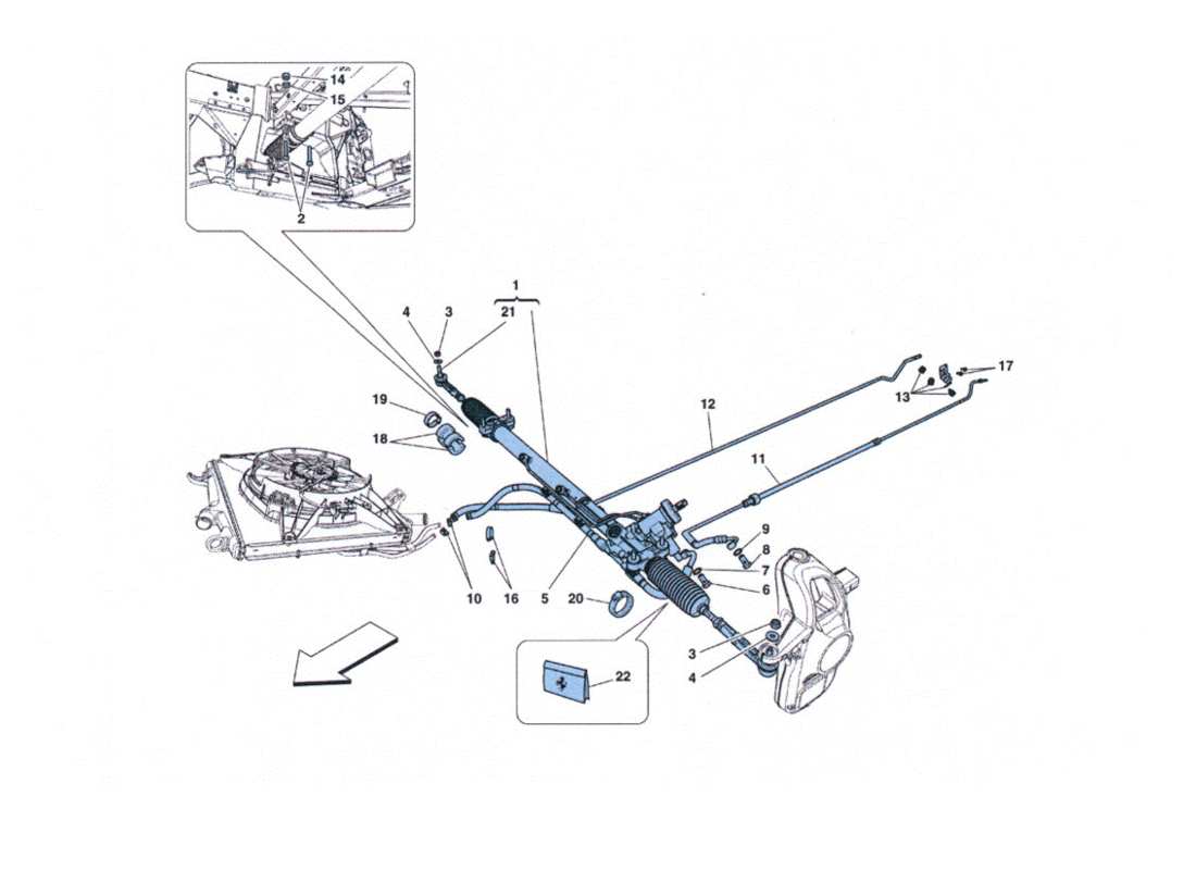 ferrari 458 challenge scatola guida idraulica part diagram