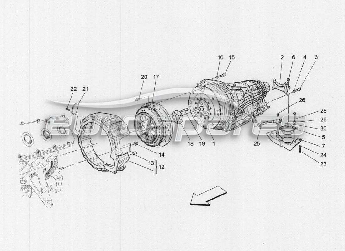 maserati grancabrio mc centenario gearbox housings part diagram