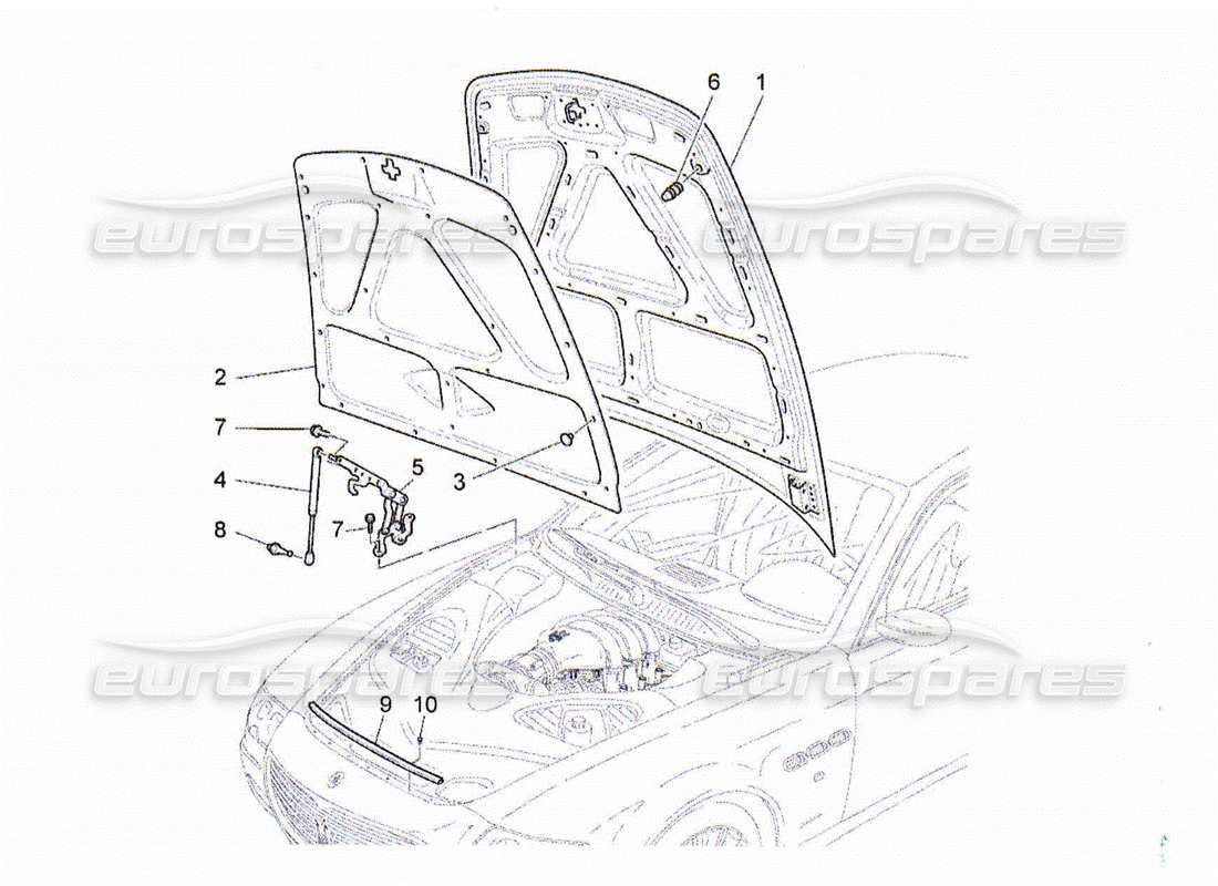 maserati qtp. (2010) 4.2 front lid part diagram