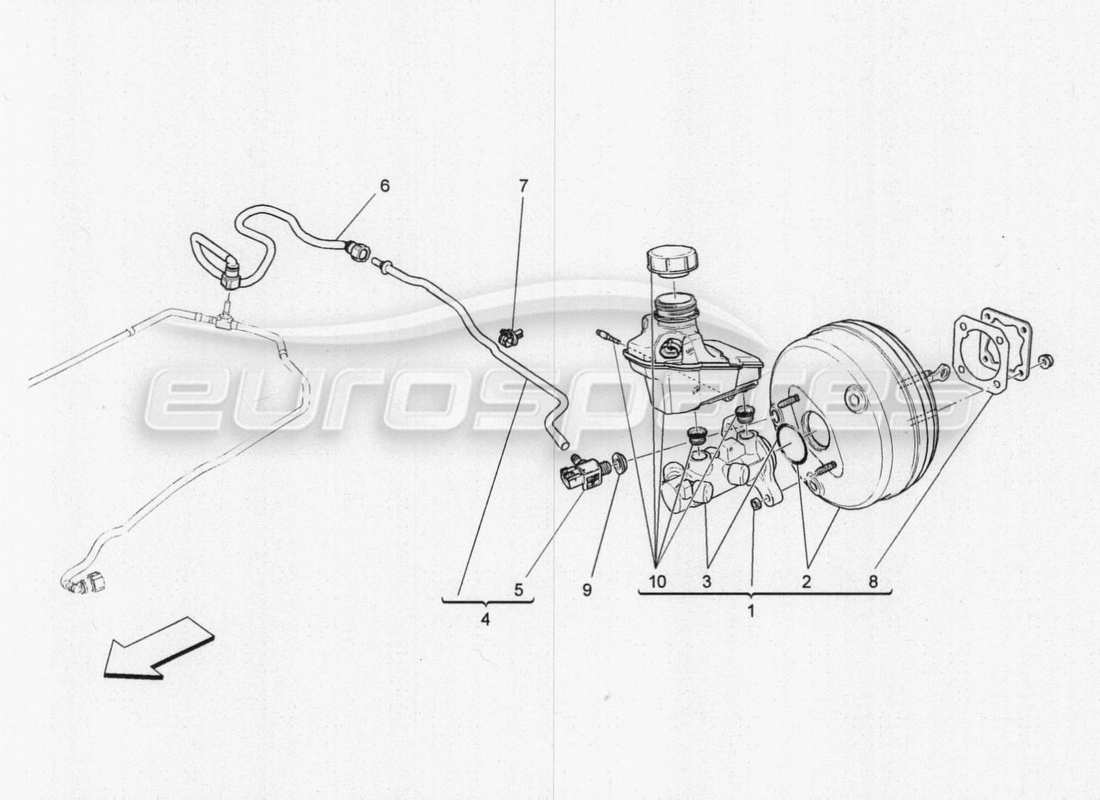 maserati qtp. v8 3.8 530bhp 2014 auto brake servo system part diagram