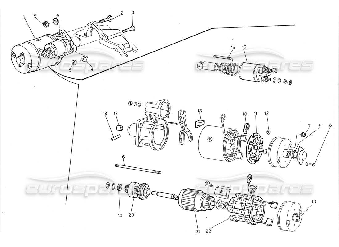 maserati 228 marelli starter motor part diagram