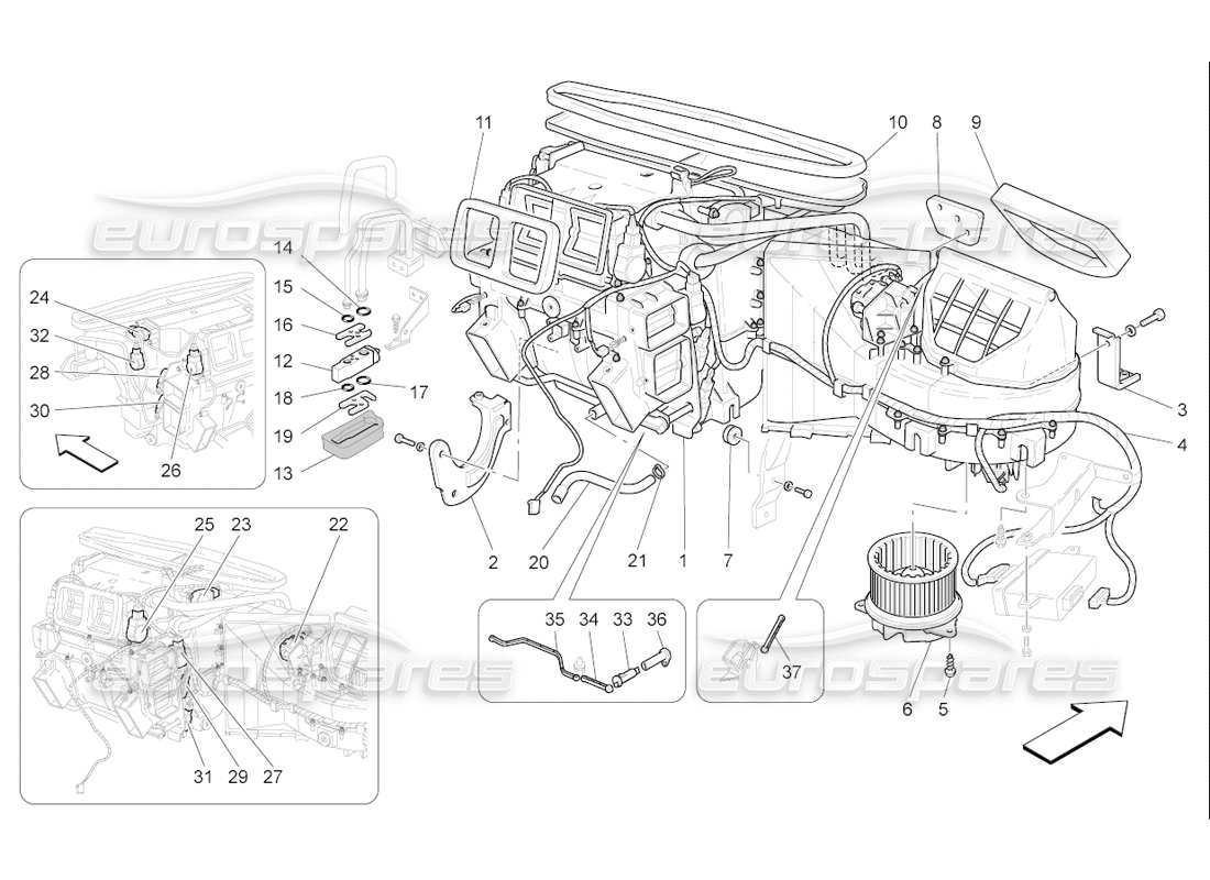 maserati qtp. (2006) 4.2 f1 a c unit: dashboard devices part diagram