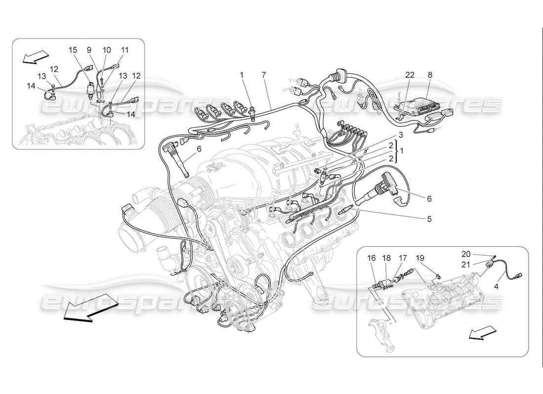 maserati qtp. (2006) 4.2 f1 electronic control: injection and engine timing control part diagram