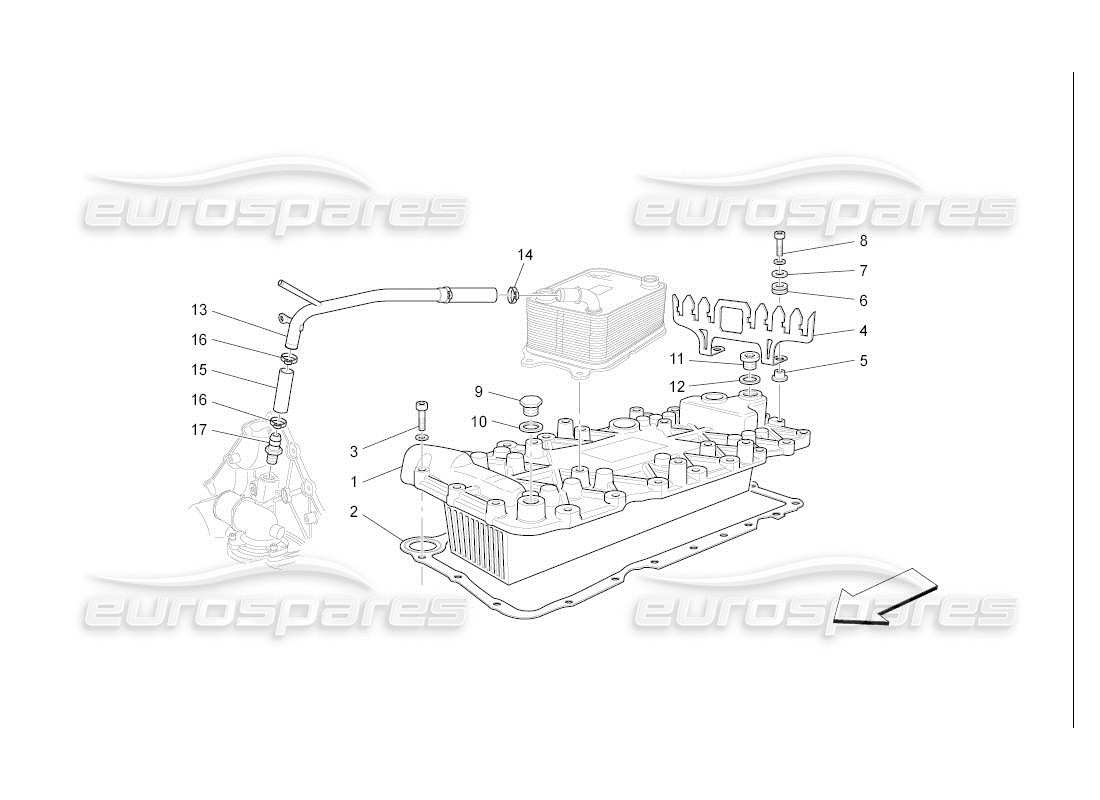 maserati qtp. (2007) 4.2 auto heat exchanger part diagram