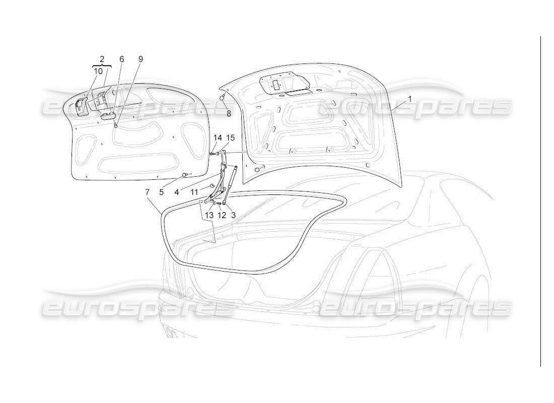 maserati qtp. (2007) 4.2 auto rear lid part diagram