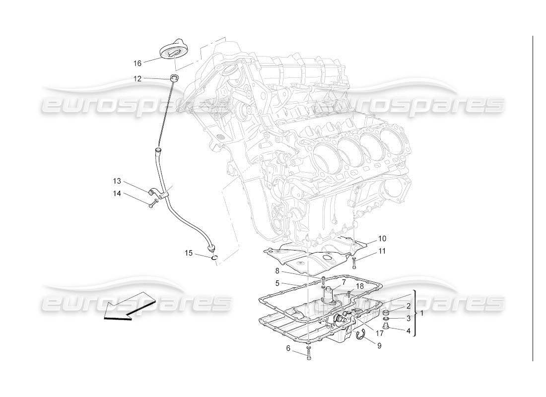 maserati qtp. (2007) 4.2 auto lubrication system: circuit and collection part diagram