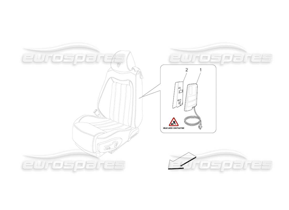 maserati grancabrio (2010) 4.7 front side bag system part diagram