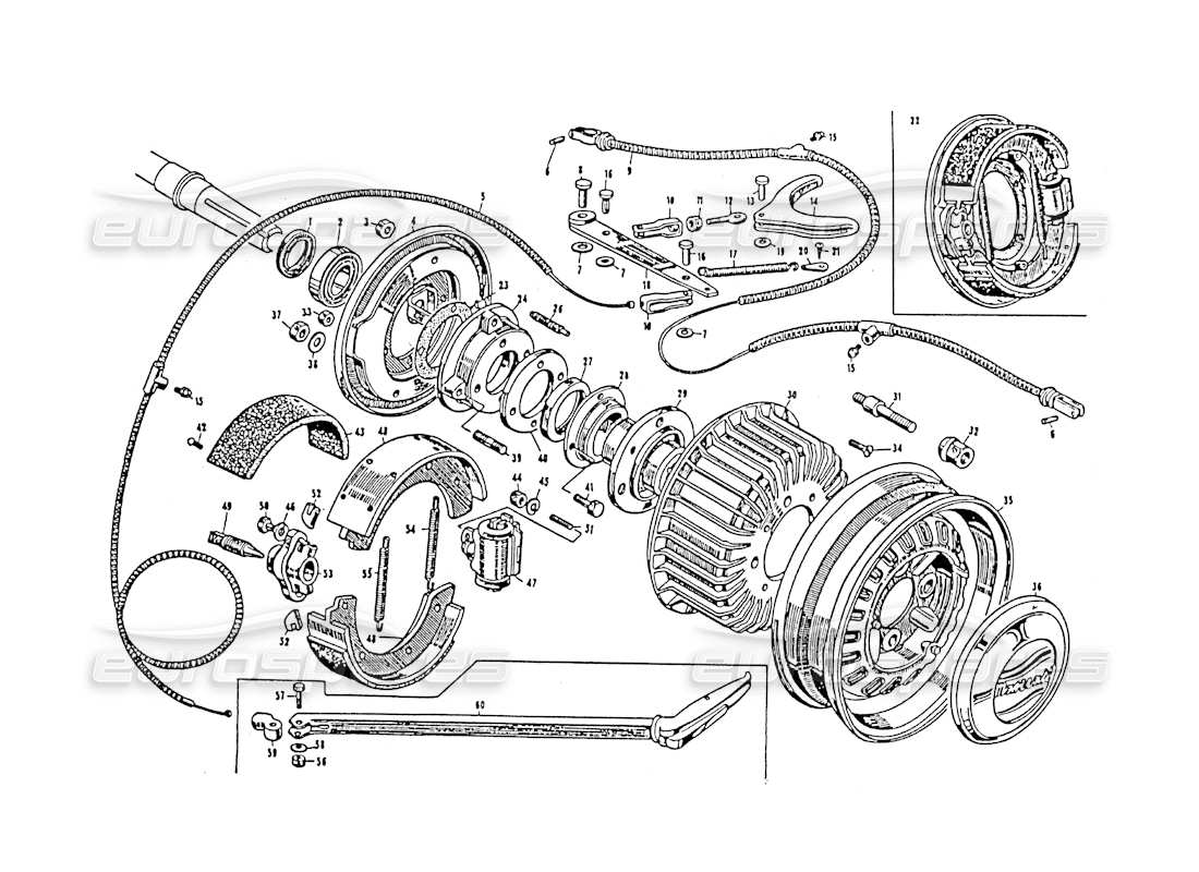 maserati 3500 gt rear brakes part diagram