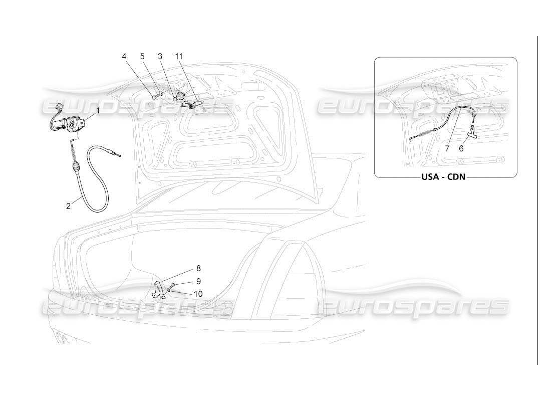 maserati qtp. (2007) 4.2 auto rear lid opening control part diagram