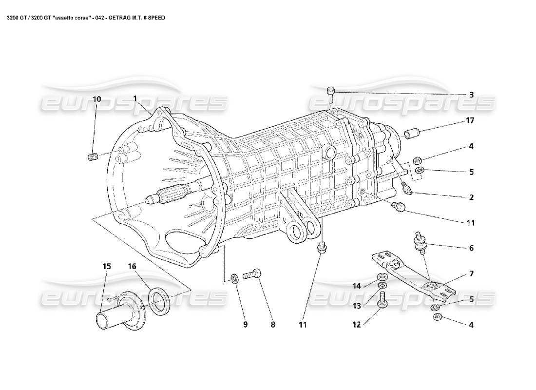 maserati 3200 gt/gta/assetto corsa manual gearbox part diagram