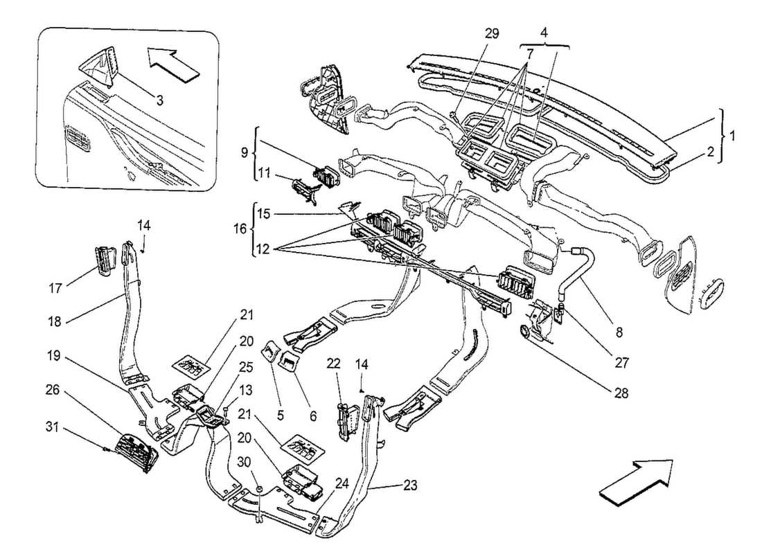 maserati qtp. v8 3.8 530bhp 2014 a c unit: diffusion part diagram