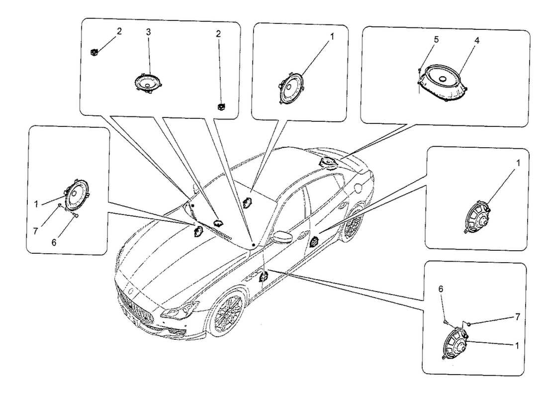 maserati qtp. v8 3.8 530bhp 2014 sound difusion system part diagram