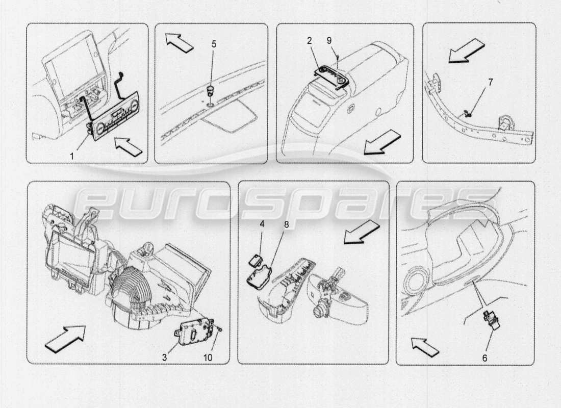 maserati qtp. v8 3.8 530bhp auto 2015 centre console devices part diagram