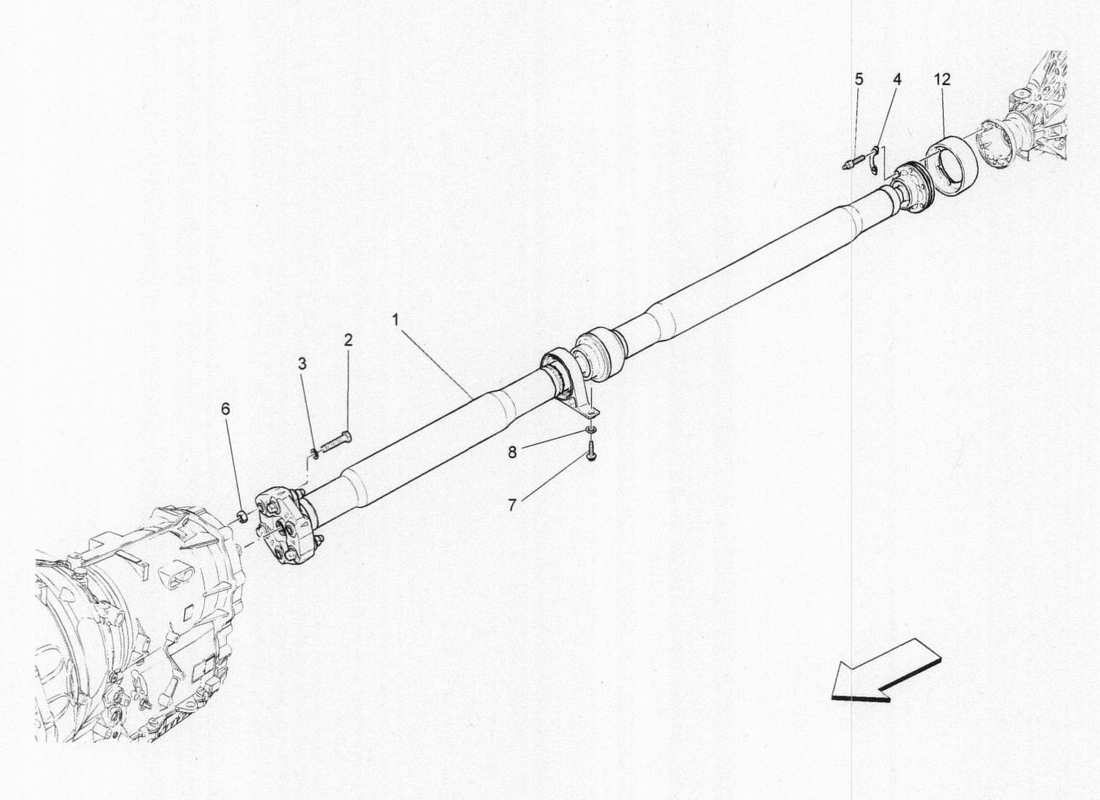 maserati qtp. v6 3.0 bt 410bhp 2015 transmission shaft part diagram