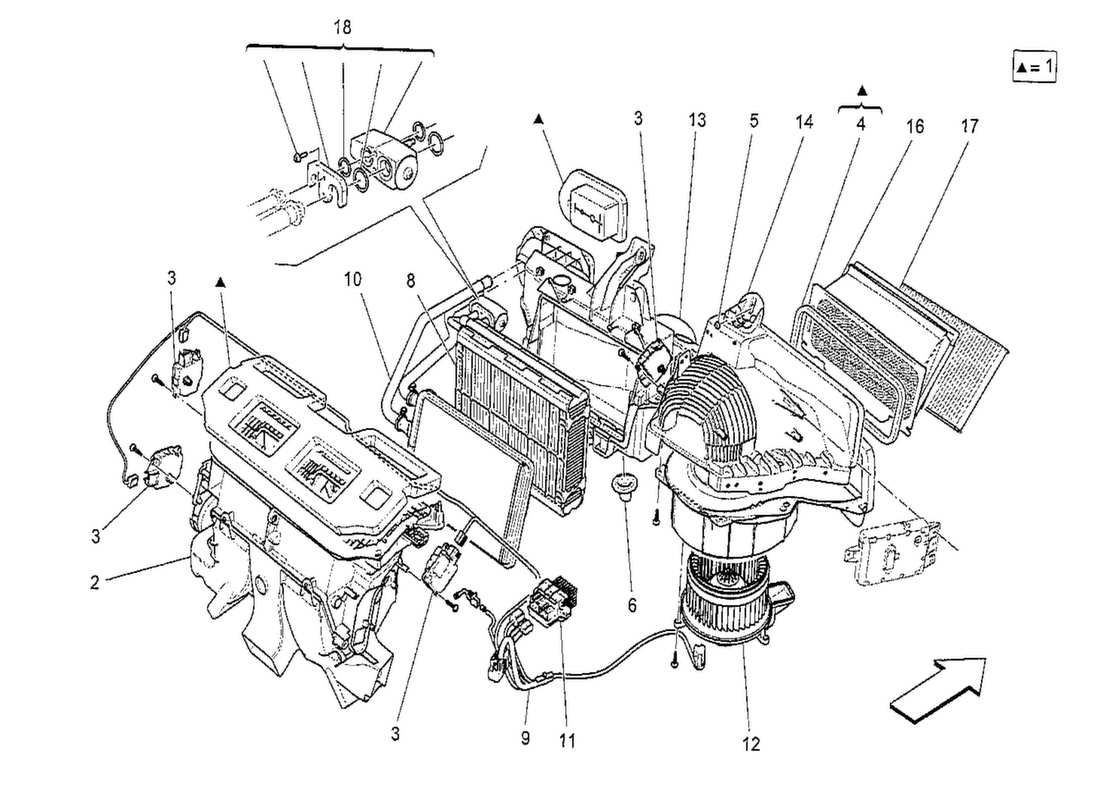 maserati qtp. v8 3.8 530bhp 2014 a c unit: electronic control part diagram