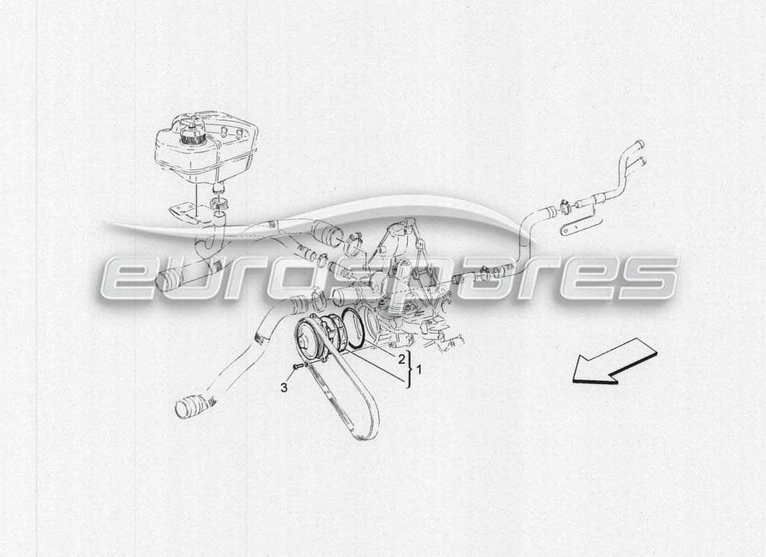 maserati grancabrio mc centenario cooling: water pump part diagram