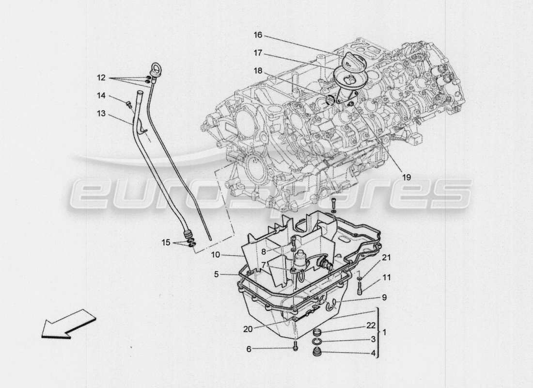 maserati qtp. v8 3.8 530bhp auto 2015 lubrication system: circuit and collection part diagram