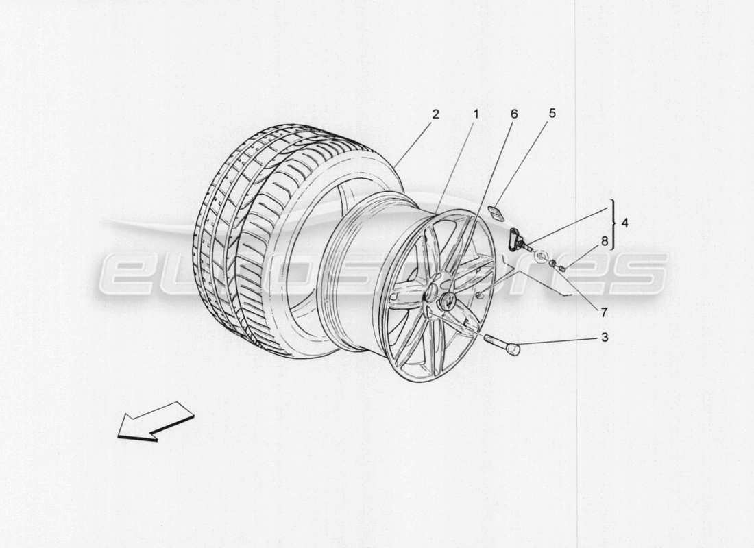 maserati qtp. v8 3.8 530bhp auto 2015 wheels and tyres part diagram