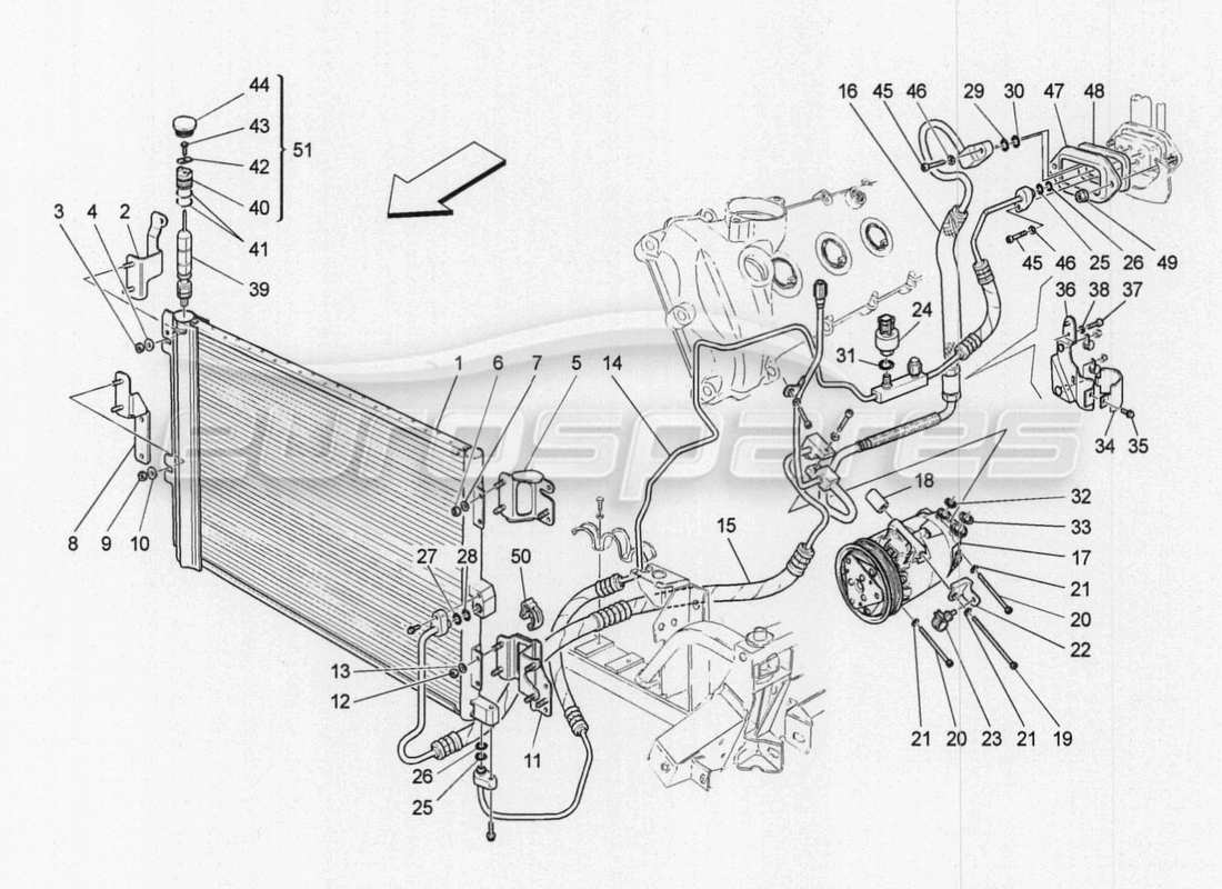 maserati granturismo special edition a c unit: engine compartment devices part diagram