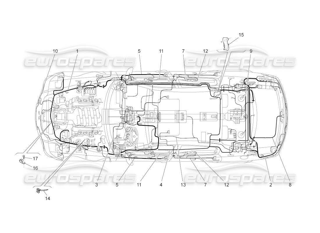 maserati qtp. (2011) 4.2 auto main wiring part diagram