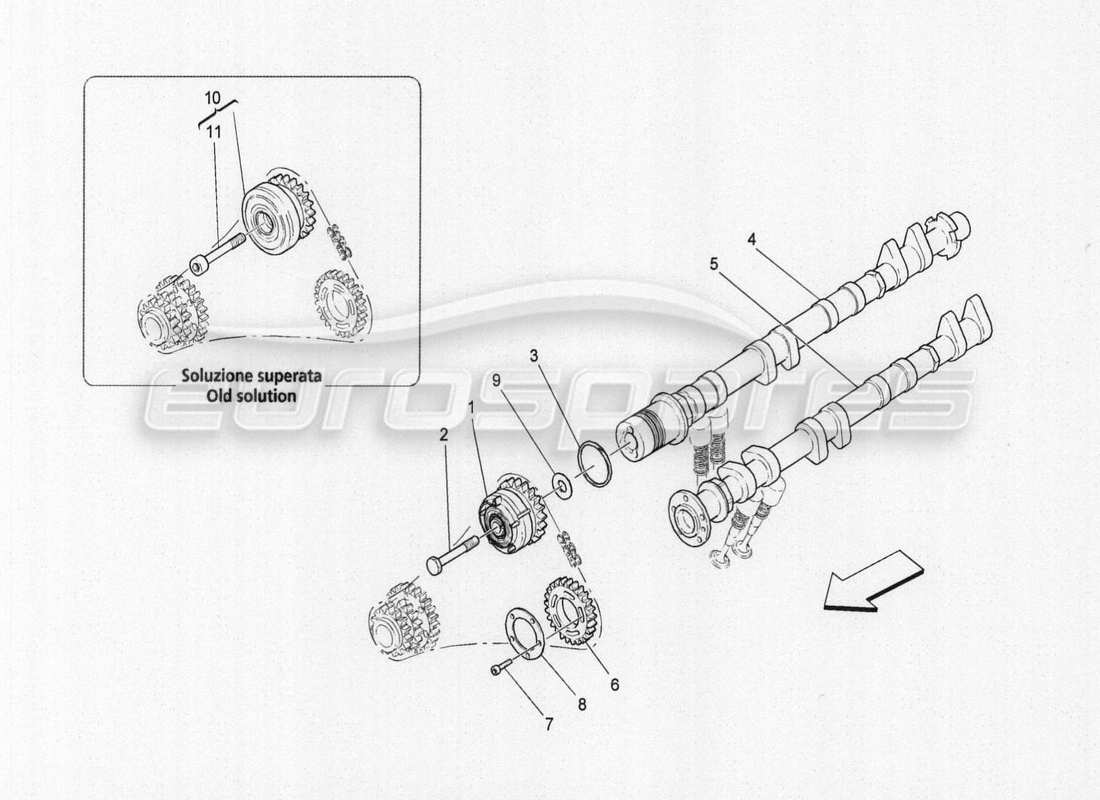 maserati granturismo special edition lh cylinder head camshafts part diagram