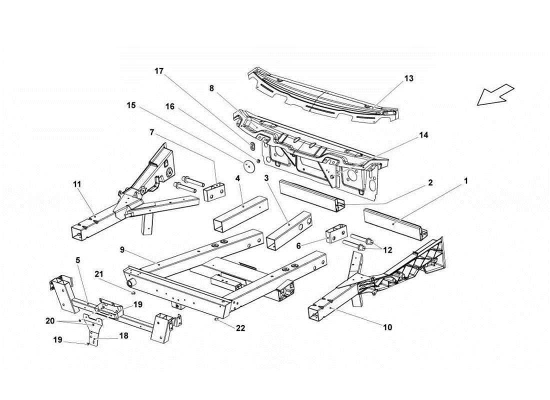 lamborghini gallardo lp570-4s perform front frame elements part diagram