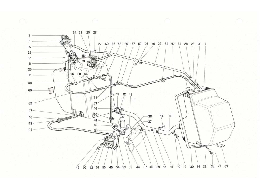 ferrari 208 gtb gts fuel system part diagram