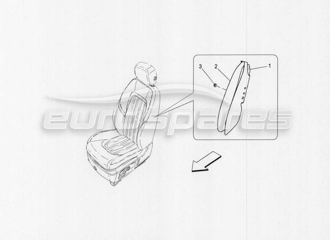 maserati qtp. v8 3.8 530bhp auto 2015 front side bag system part diagram