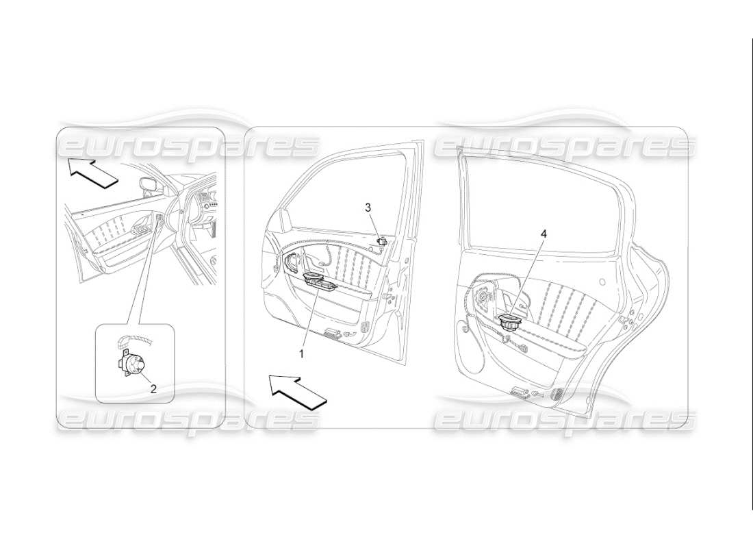 maserati qtp. (2009) 4.7 auto door devices part diagram