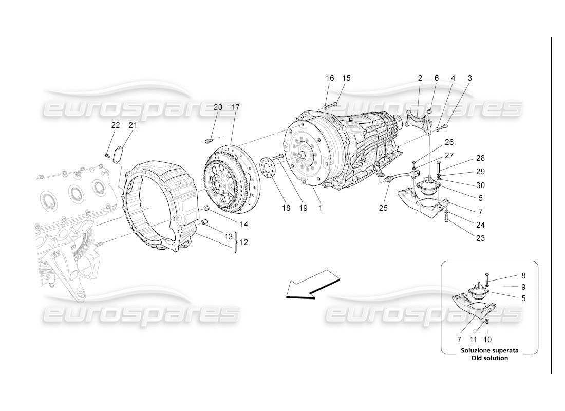 maserati qtp. (2007) 4.2 auto gearbox housings part diagram