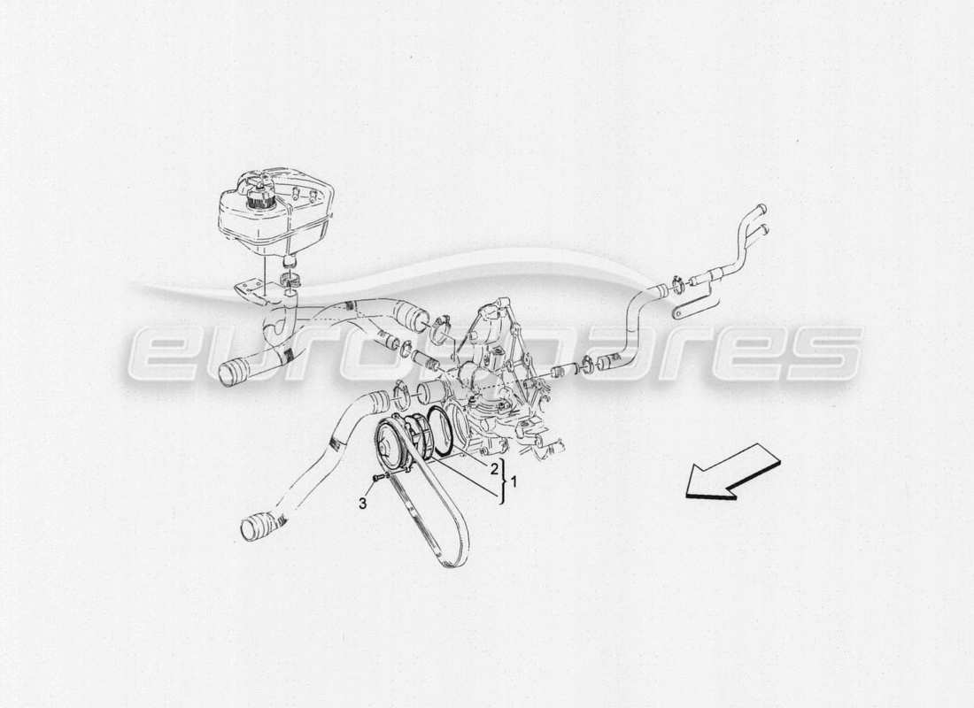 maserati granturismo special edition cooling system: water pump part diagram