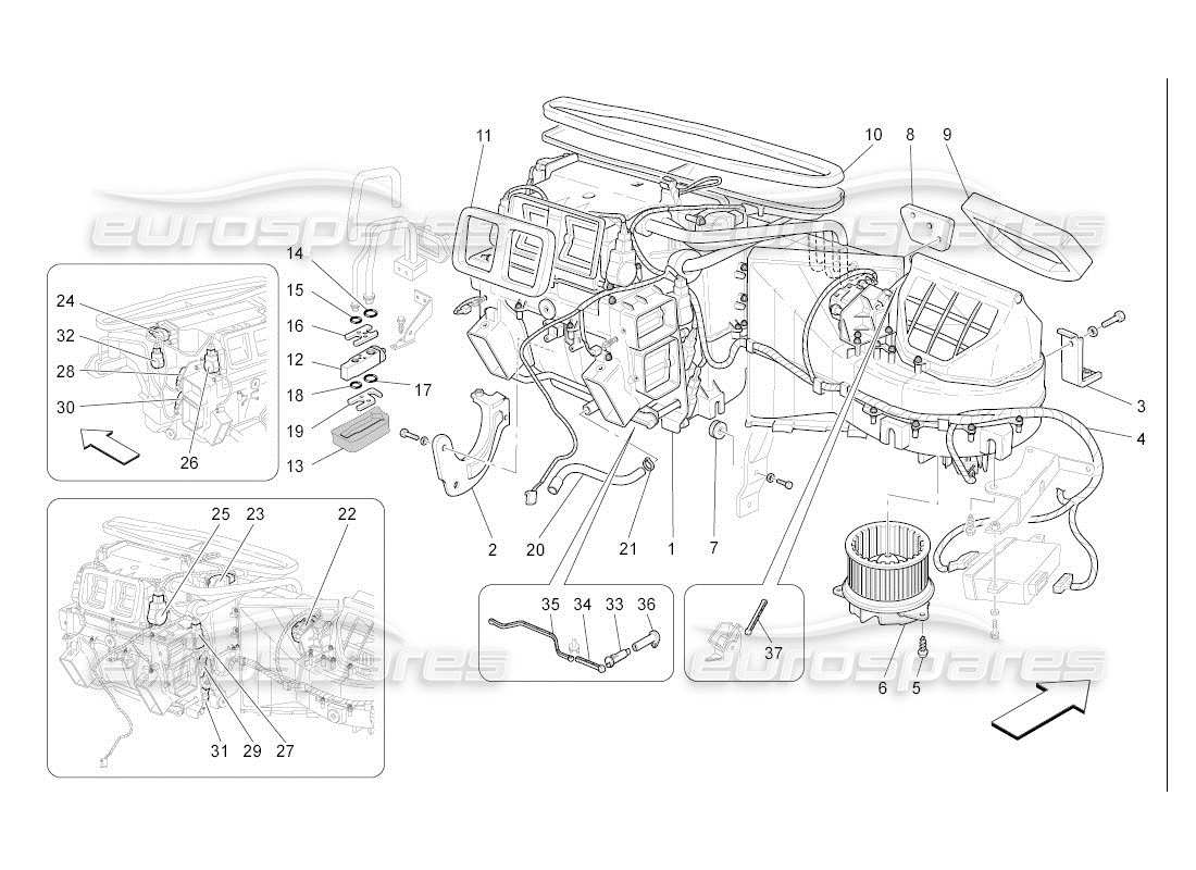 maserati qtp. (2007) 4.2 auto a c unit: dashboard devices part diagram