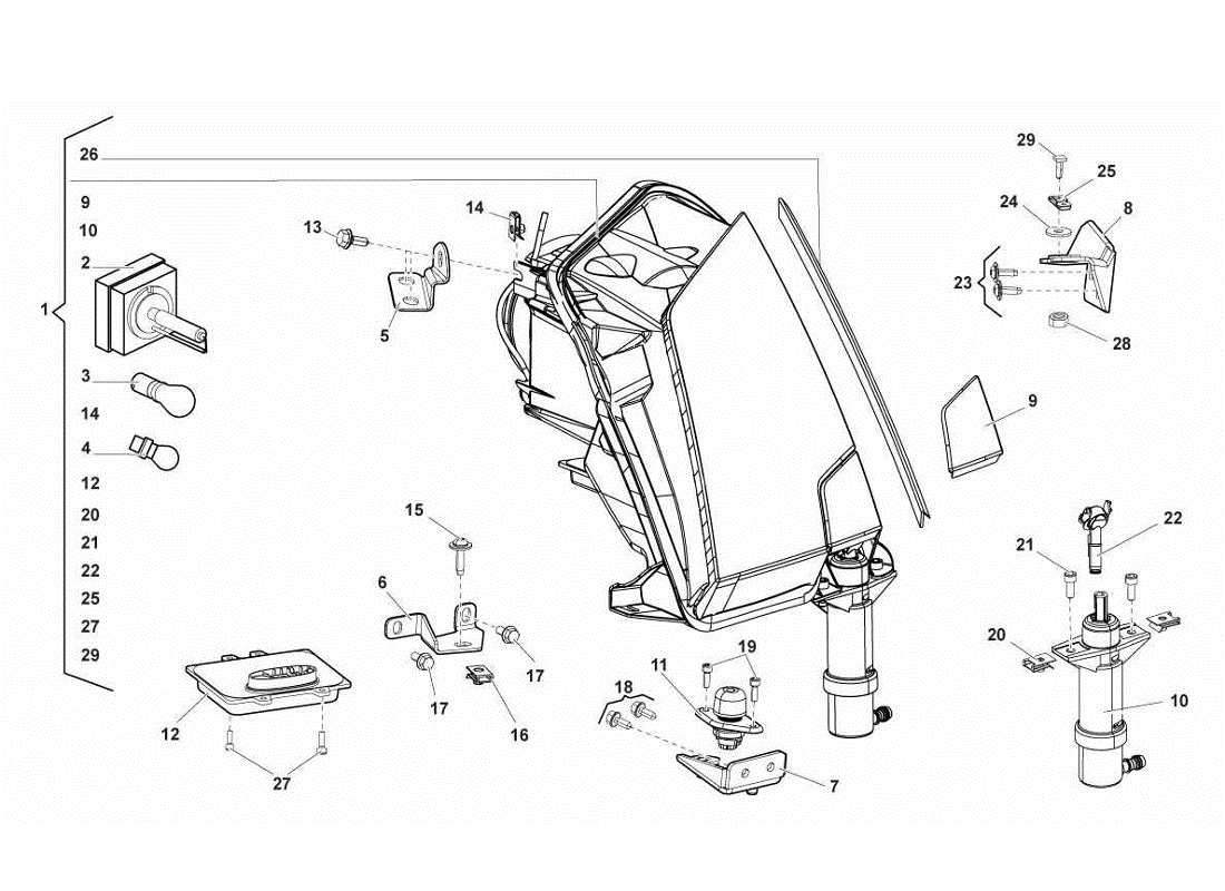 lamborghini gallardo lp570-4s perform lights part diagram