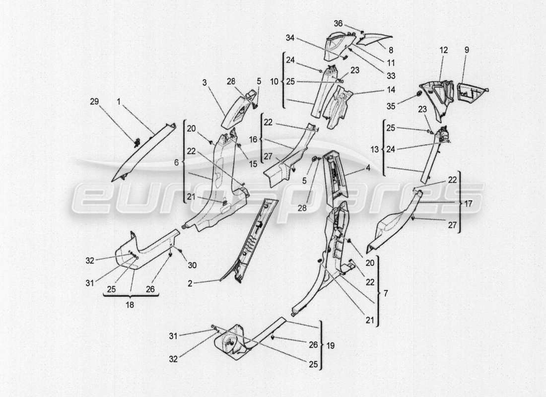 maserati qtp. v8 3.8 530bhp auto 2015 rear seats: mechanics and electronics part diagram