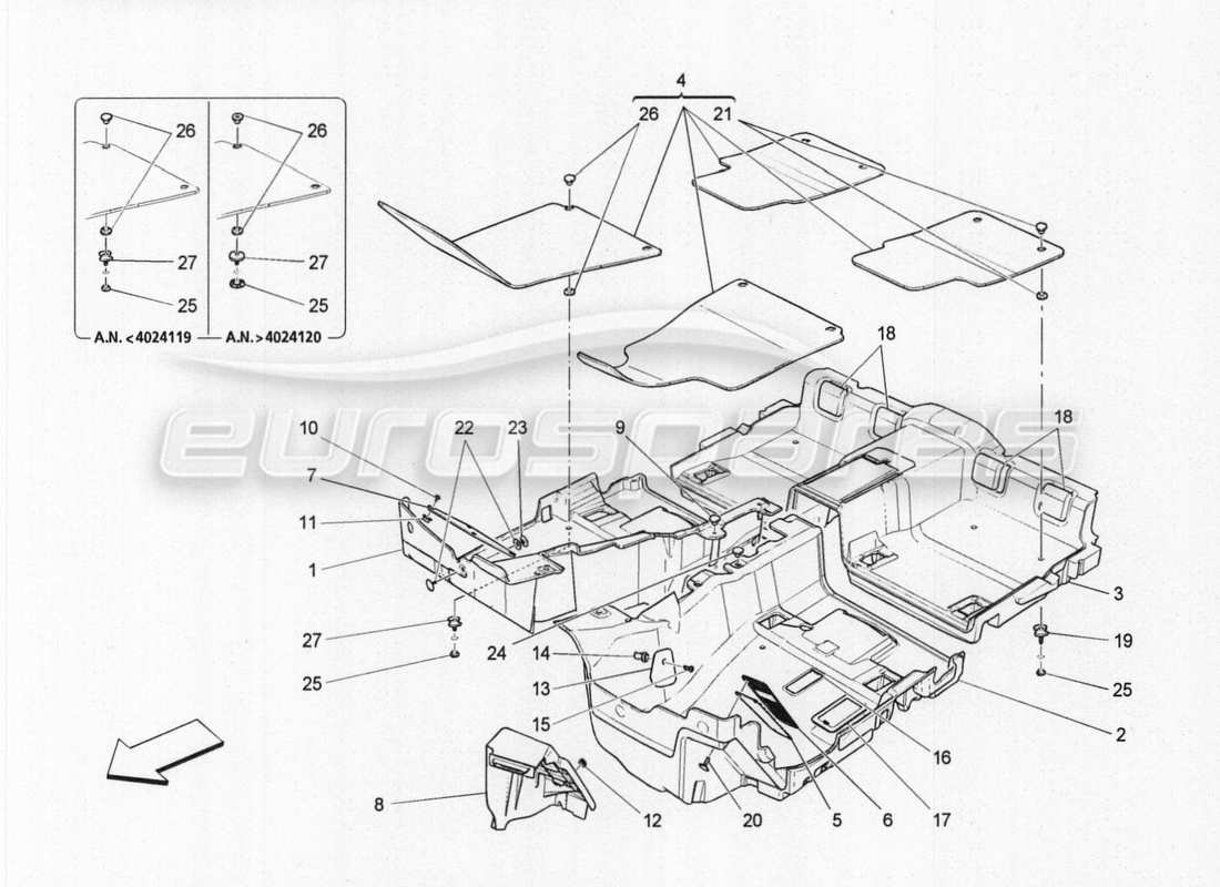 maserati qtp. v8 3.8 530bhp auto 2015 glove compartments part diagram