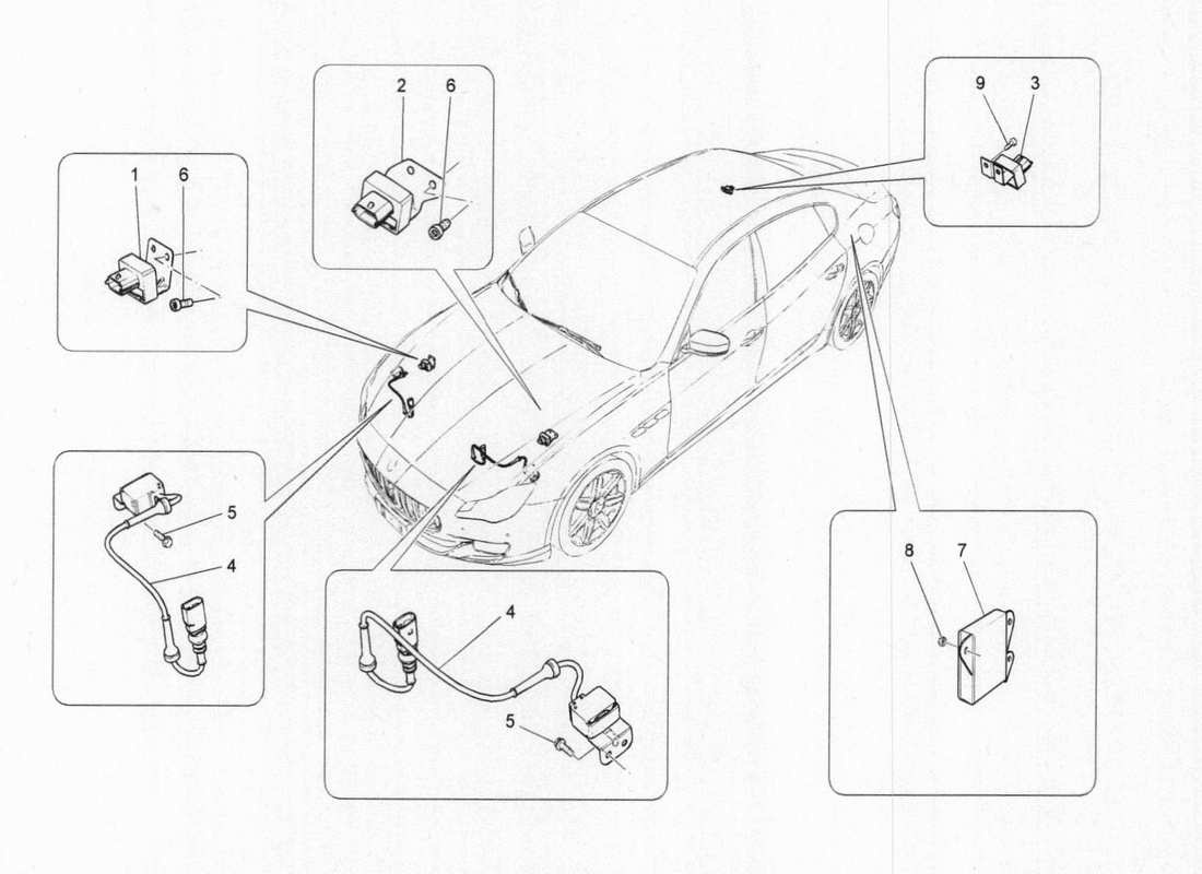 maserati qtp. v6 3.0 bt 410bhp 2015 electronic control (suspension) part diagram