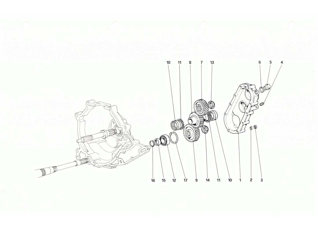 ferrari 208 gtb gts gearbox transmission part diagram