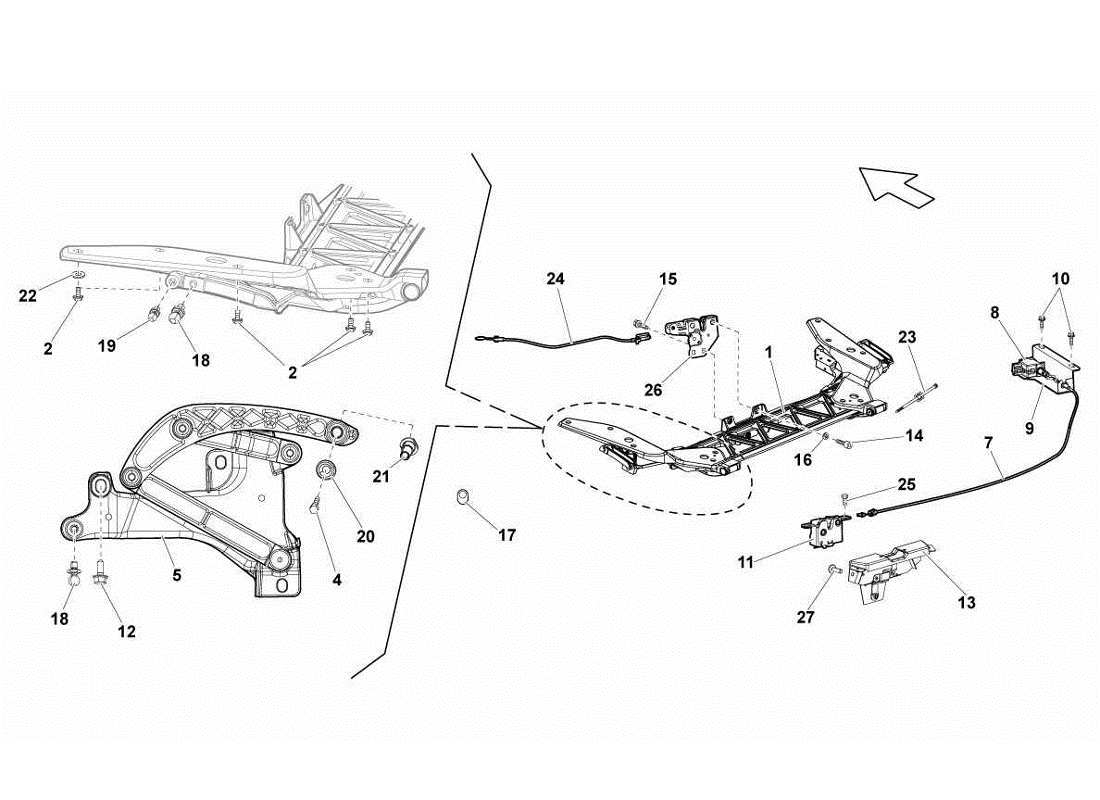 lamborghini gallardo lp570-4s perform engine hood support part diagram