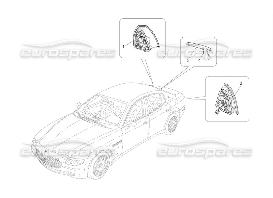 maserati qtp. (2006) 4.2 f1 taillight clusters part diagram