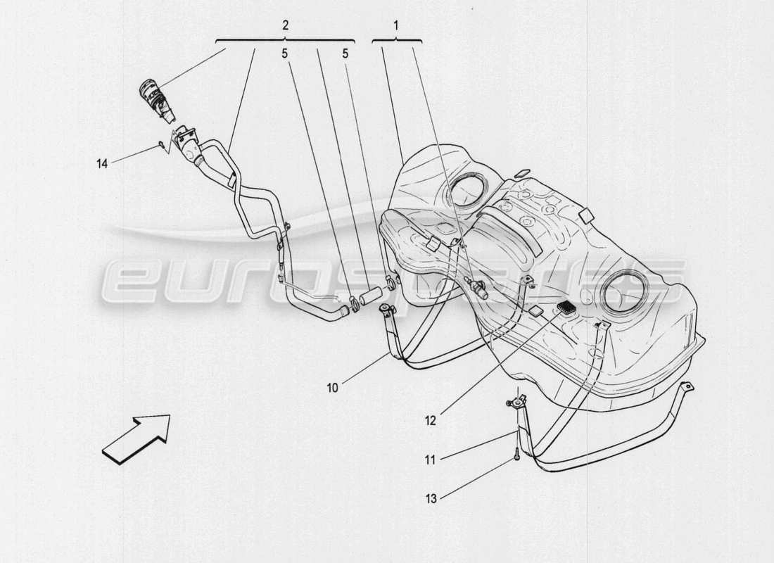 maserati qtp. v8 3.8 530bhp auto 2015 fuel tank part diagram