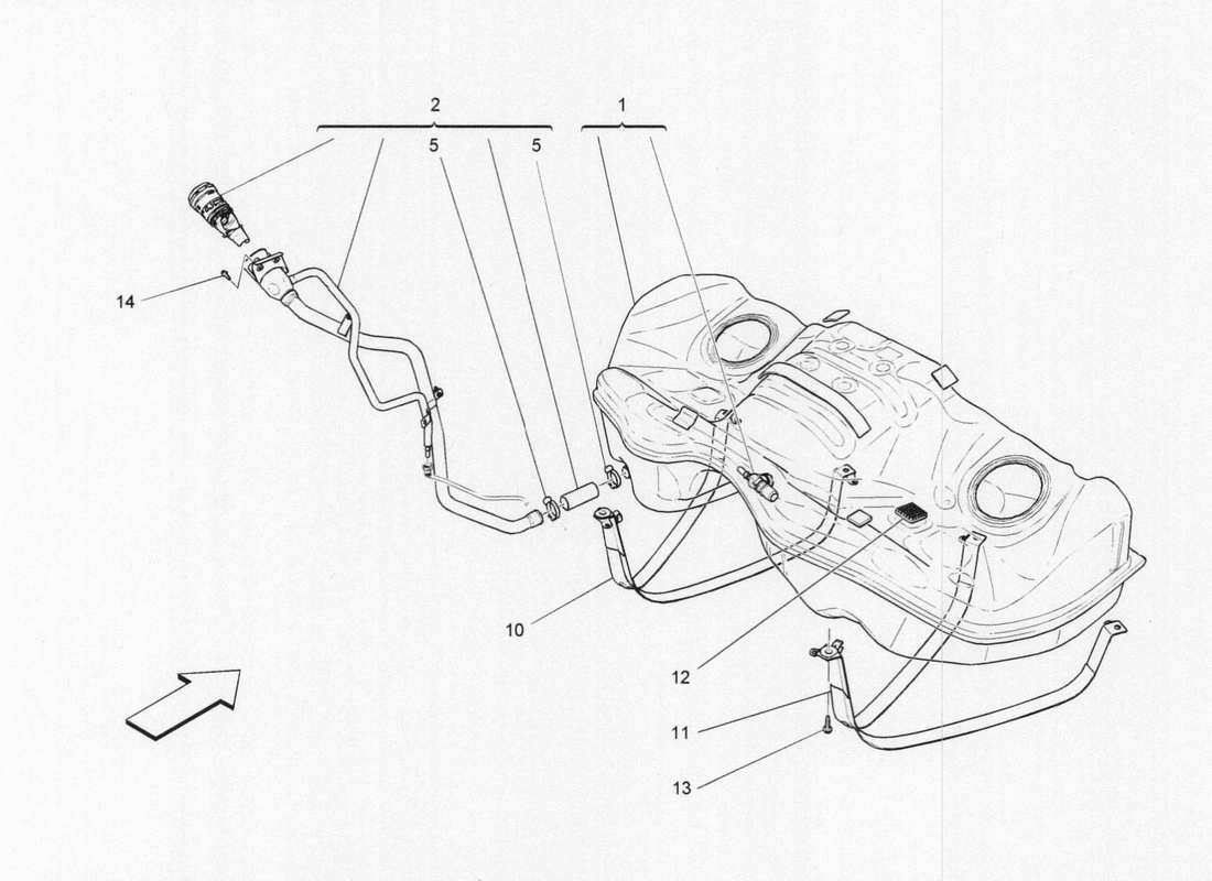 maserati qtp. v6 3.0 bt 410bhp 2015 fuel tank part diagram