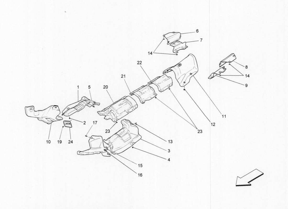 maserati qtp. v6 3.0 bt 410bhp 2015 thermal insulation part diagram