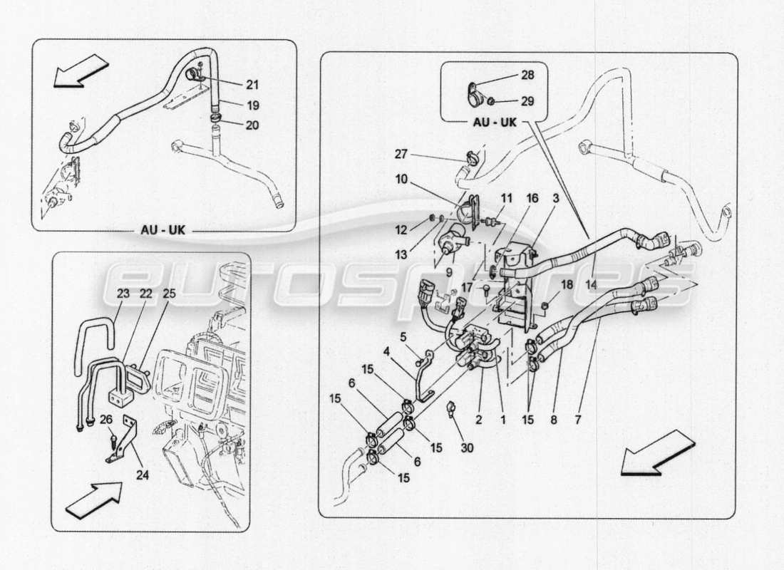 maserati granturismo special edition a c unit: engine compartment devices part diagram