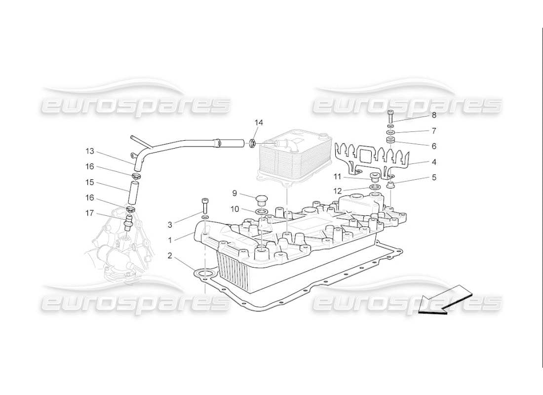 maserati qtp. (2010) 4.7 auto heat exchanger part diagram